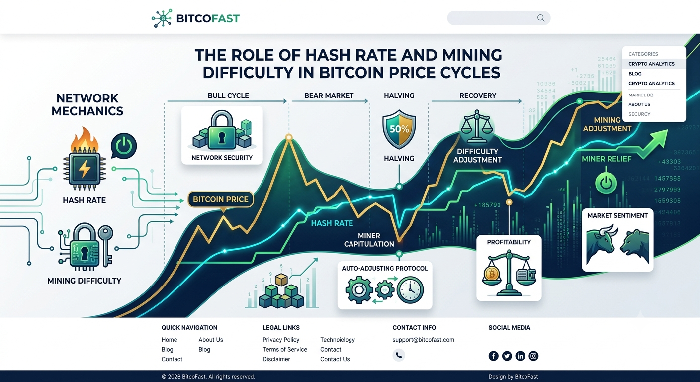 The Role of Hash Rate and Mining Difficulty in Bitcoin Price Cycles