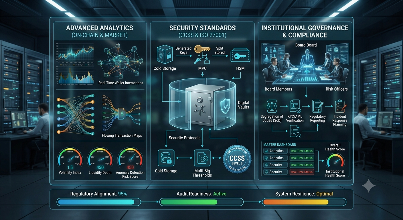 Advanced Analytics, Security Standards, and Institutional Governance